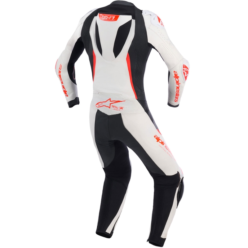 Naisten nahkainen moottoripyörähaalari Alpinestars Stella GP-R7 valkoinen-fluo punainen-musta