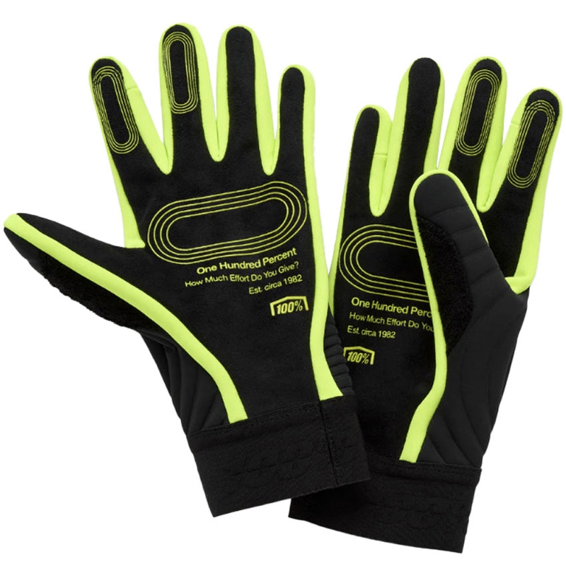 Motocross-hanskat 100% - USA BRISKER EXTREME fluo keltainen-musta