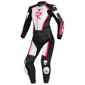 Naisten Jumpsuit Street Racer Kiara musta-valkoinen-fluo vaaleanpunainen alennusmyynti