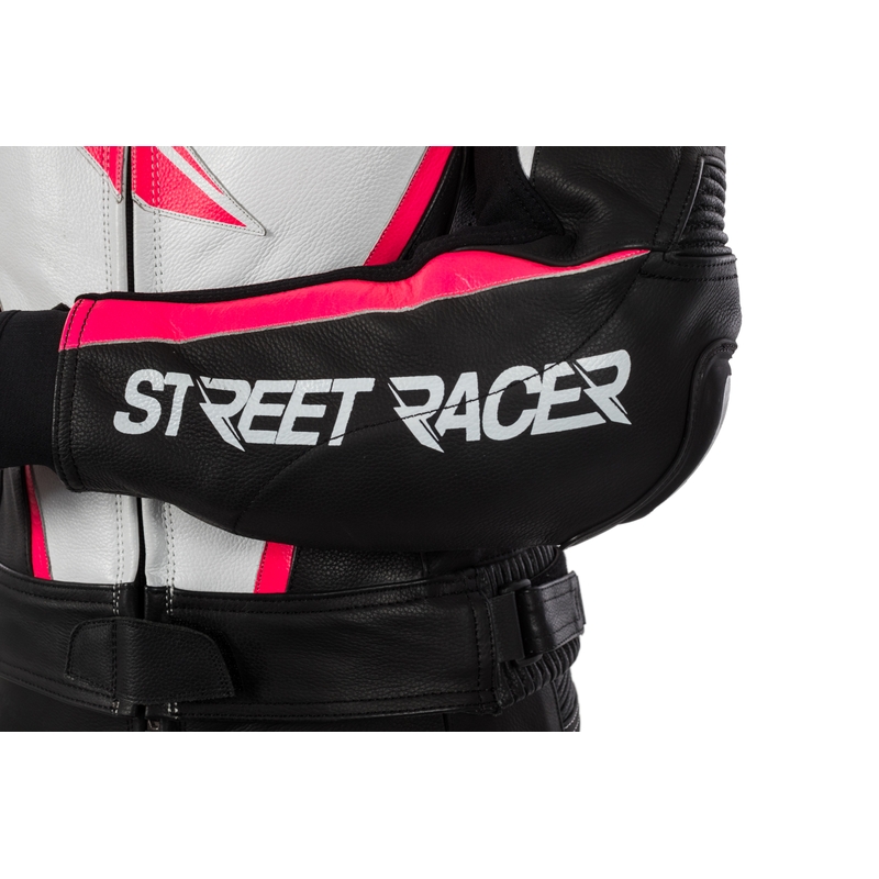 Naisten Jumpsuit Street Racer Kiara musta-valkoinen-fluo vaaleanpunainen alennusmyynti