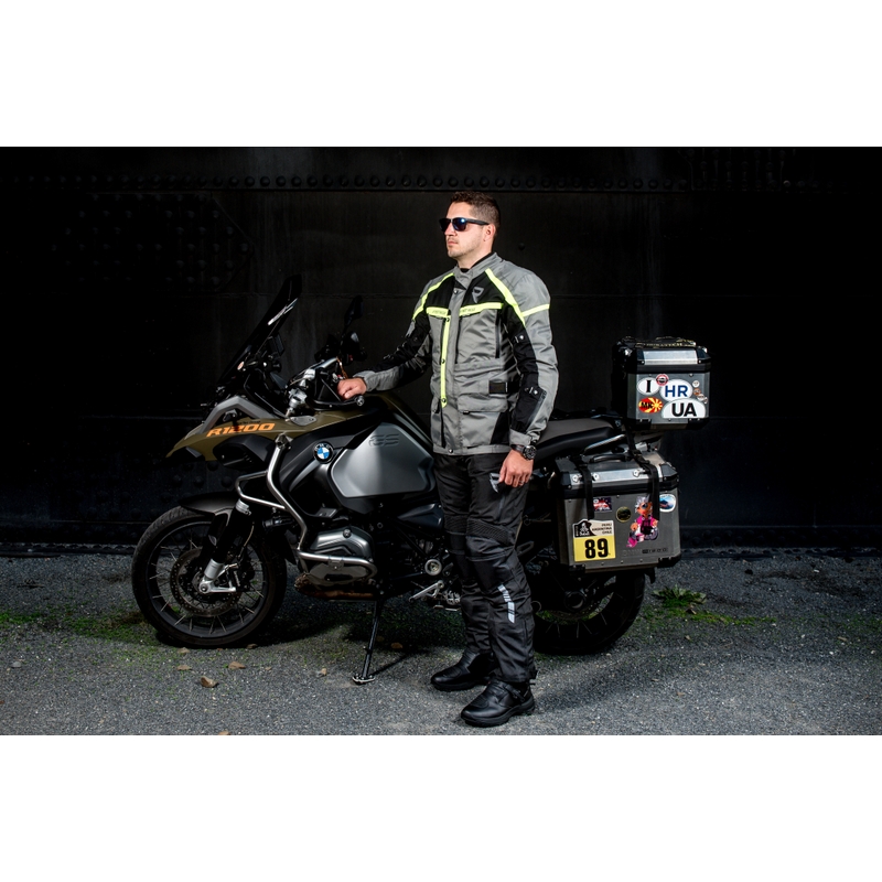 Bunda na motorku Street Racer Rocket šedo-černo-fluo žlutá výprodej