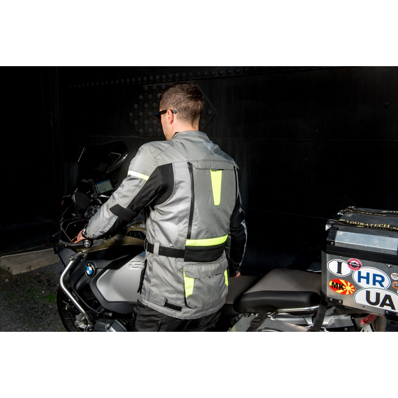 Bunda na motorku Street Racer Rocket šedo-černo-fluo žlutá výprodej