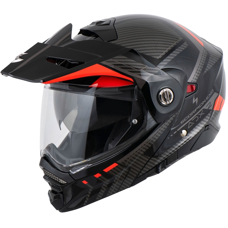 Scorpion ADX-2 LEWIS avattava moottoripyöräkypärä musta-punainen