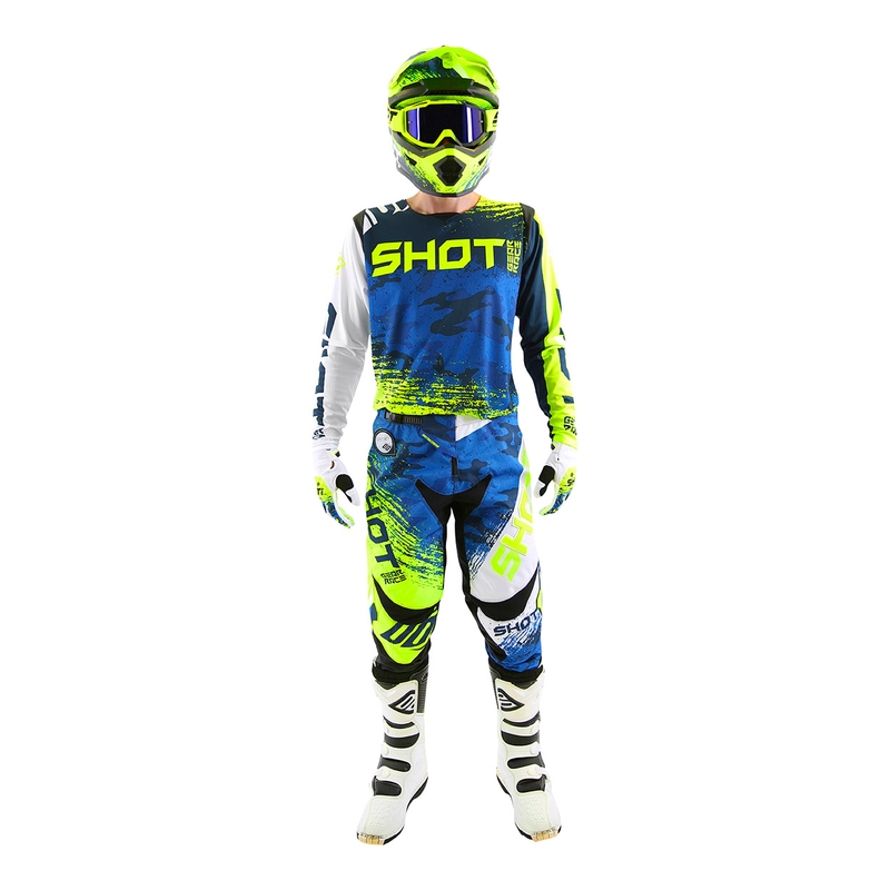 Motokrosové kalhoty Shot CONTACT Counter modro-fluo žluté