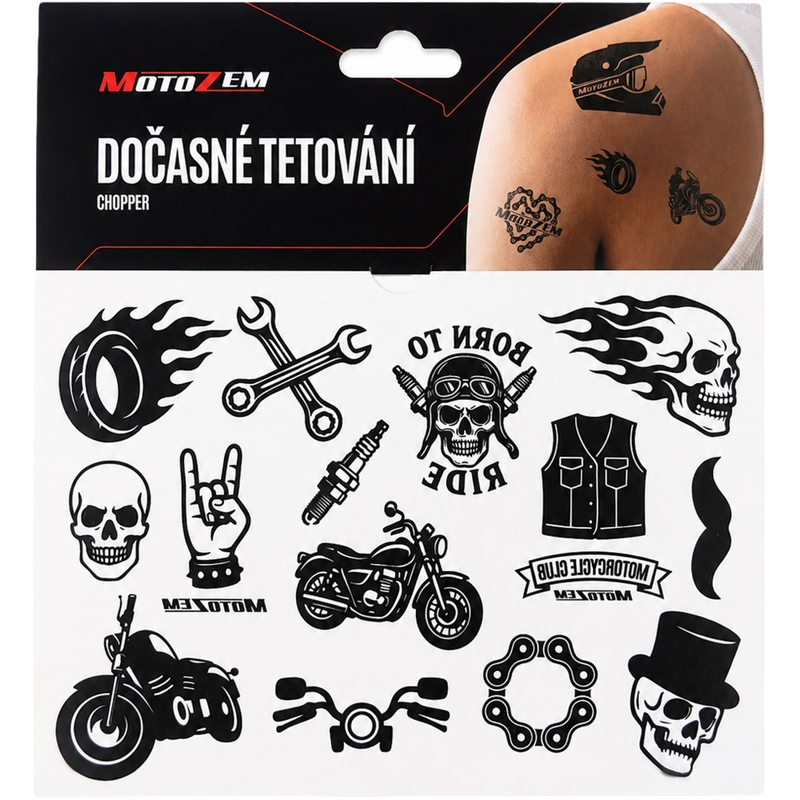 MotoZem Chopper -väliaikainen tatuointi