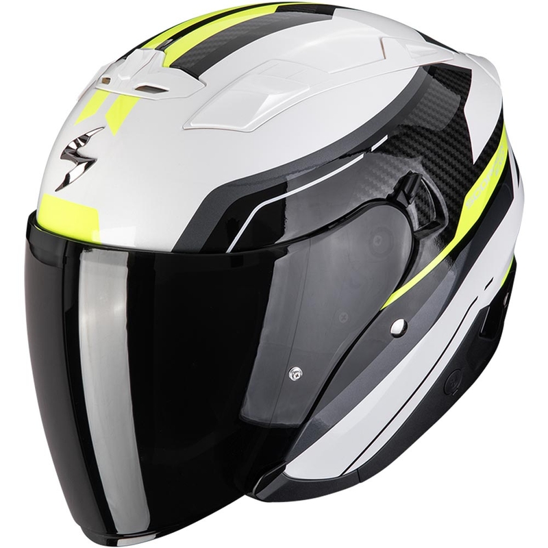 Avoin moottoripyöräilykypärä Scorpion EXO-230 Hipe valkoinen-musta-fluo keltainen