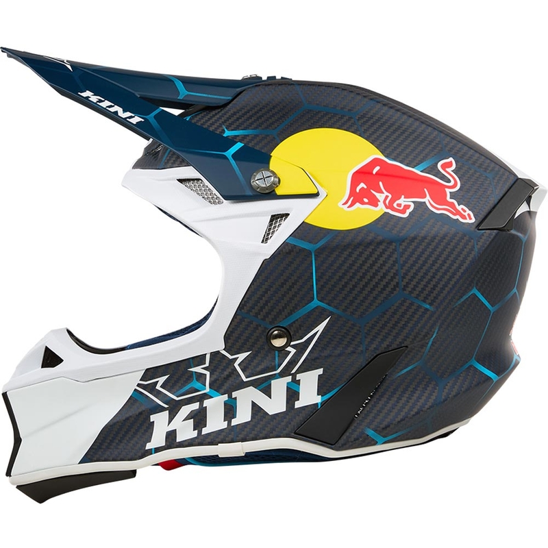 Motocross-kypärä KINI Red Bull MXC2 2.0 sini-valkoinen