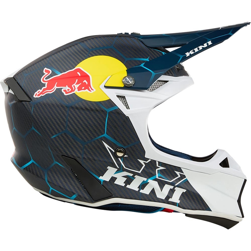 Motocross-kypärä KINI Red Bull MXC2 2.0 sini-valkoinen