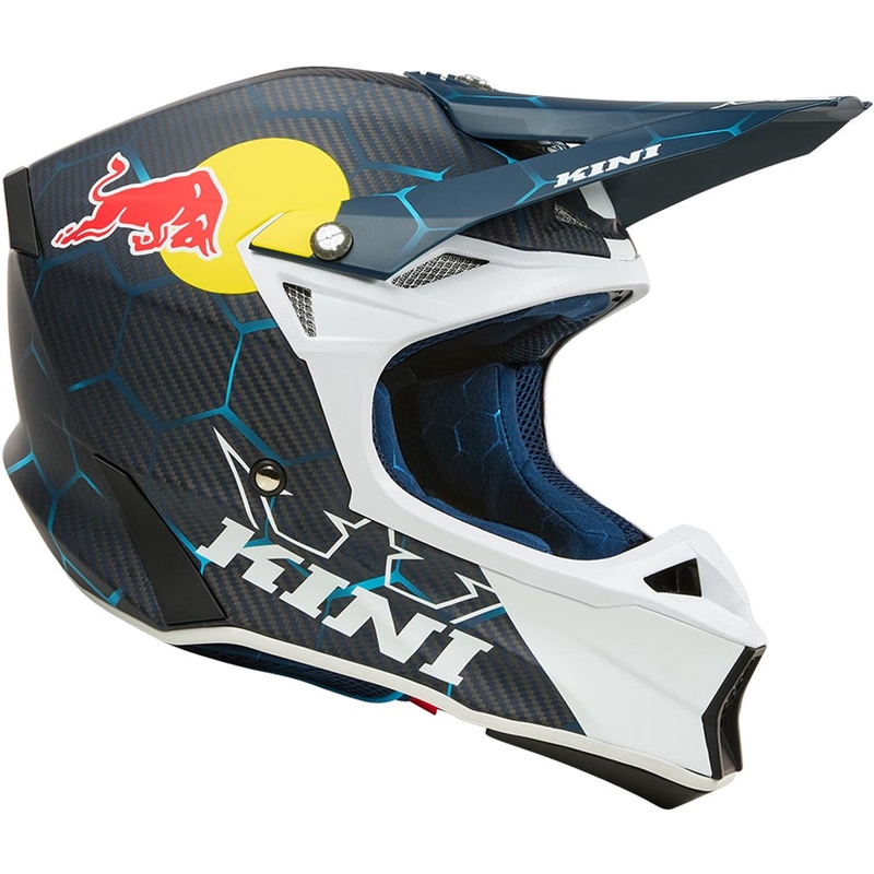 Motocross-kypärä KINI Red Bull MXC2 2.0 sini-valkoinen