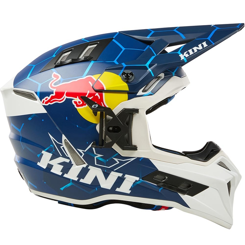 Motocross-kypärä KINI Red Bull EXC sinivalkoinen