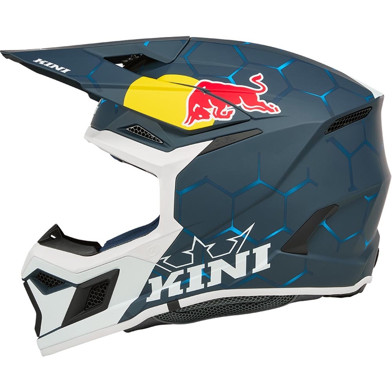 Motocross-kypärä KINI Red Bull MX3 1.0 sini-valkoinen
