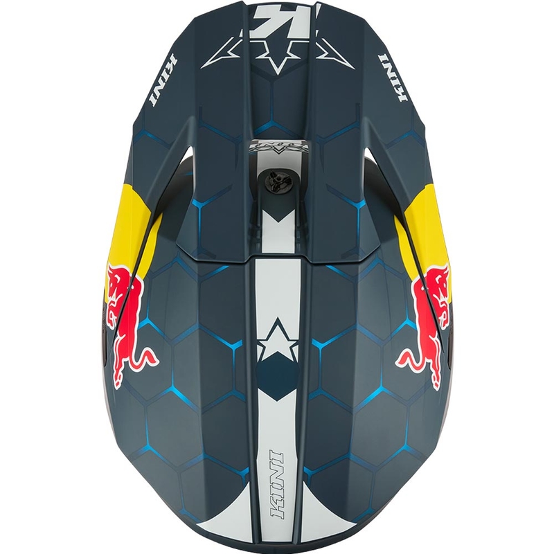 Motocross-kypärä KINI Red Bull MX3 1.0 sini-valkoinen