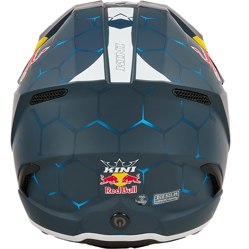 Motocross-kypärä KINI Red Bull MX3 1.0 sini-valkoinen