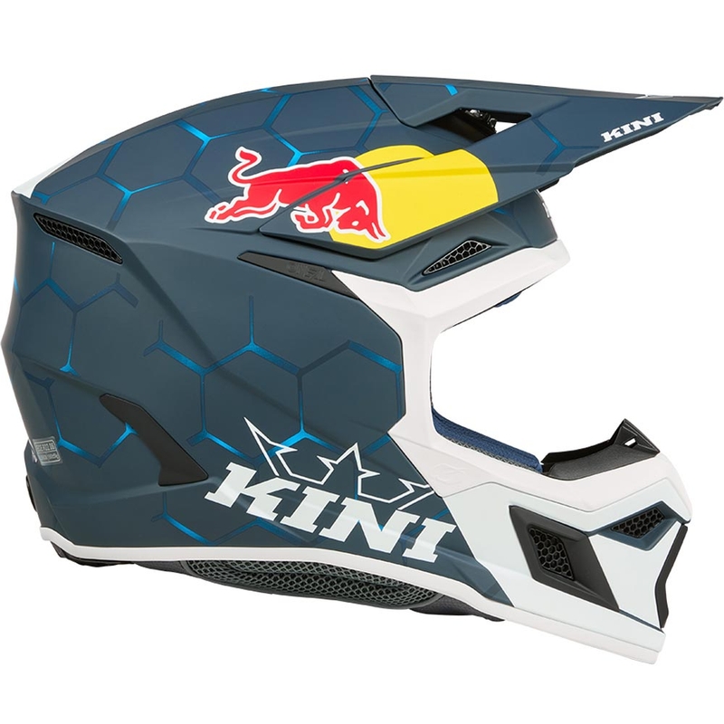 Motocross-kypärä KINI Red Bull MX3 1.0 sini-valkoinen