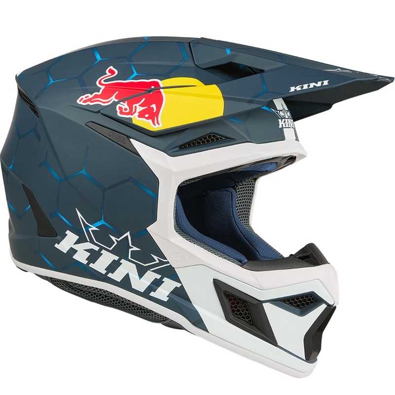 Motocross-kypärä KINI Red Bull MX3 1.0 sini-valkoinen