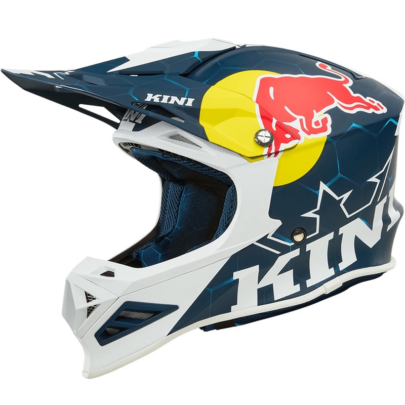 Motocross-kypärä KINI Red Bull MXC1 1.0 sini-valkoinen