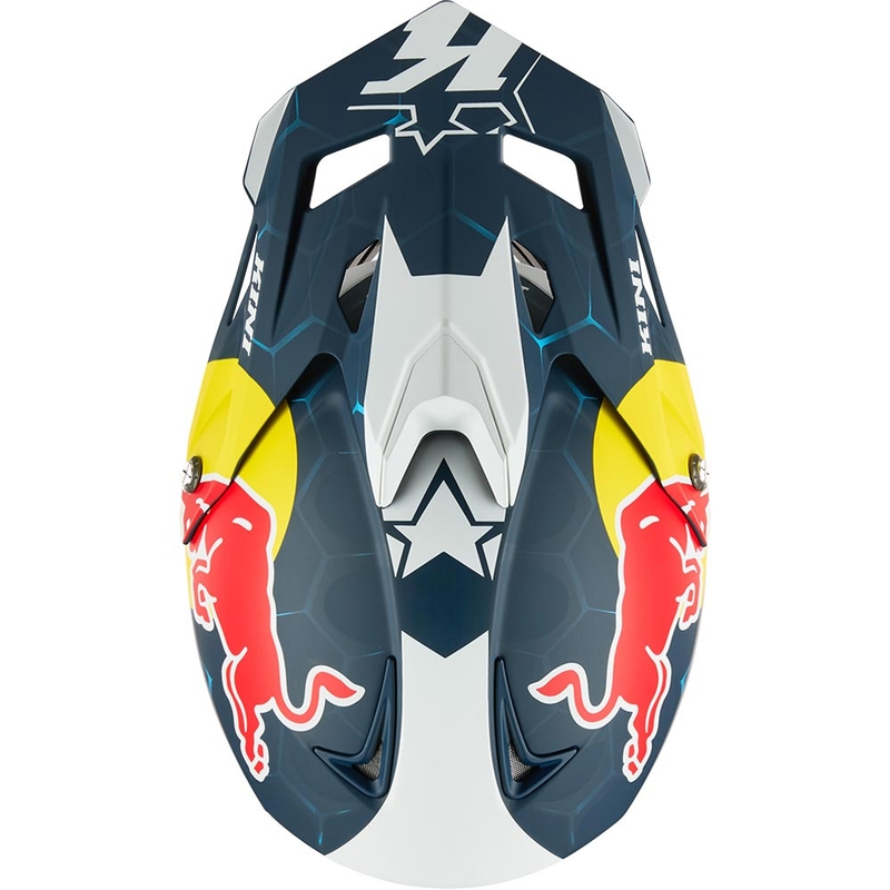 Motocross-kypärä KINI Red Bull MXC1 1.0 sini-valkoinen