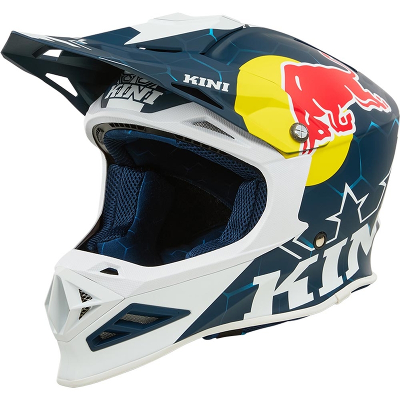 Motocross-kypärä KINI Red Bull MXC1 1.0 sini-valkoinen