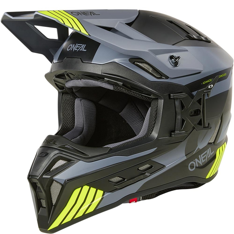 Motocrossikypärä O´Neal EX-SRS Hitch musta-harmaa-fluo keltainen