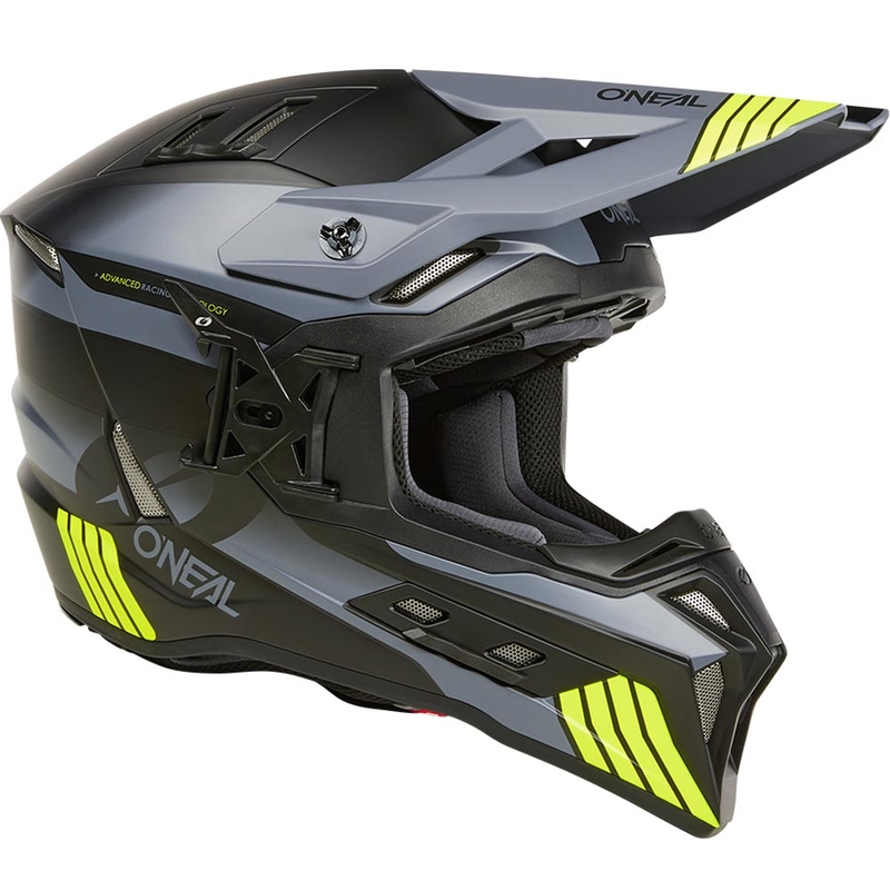 Motocrossikypärä O´Neal EX-SRS Hitch musta-harmaa-fluo keltainen
