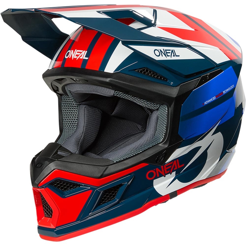 Motocross-kypärä O´Neal 3SRS Ride sini-valko-punainen