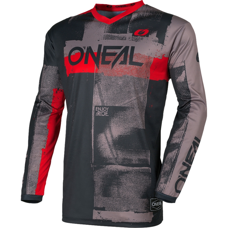 Motocross-paita O'Neal Element Roller harmaa-punainen