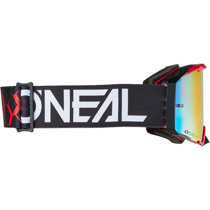 Motocrosslasit O´Neal B-33 Hexa musta-punainen (iridiumpunainen pleksilasi)