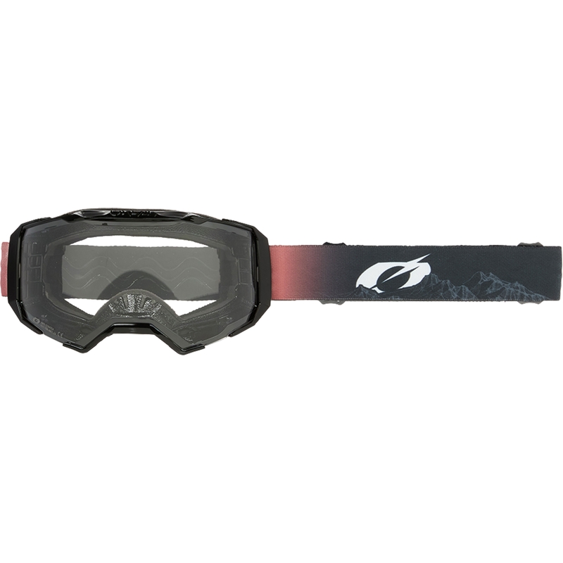 Motocrosslasit O´Neal B-22 Covert musta-punainen (kirkas pleksilasi)