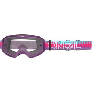 Motocrosslasit O´Neal B-10 Raidallinen pinkki-violetti (kirkas pleksilasi)