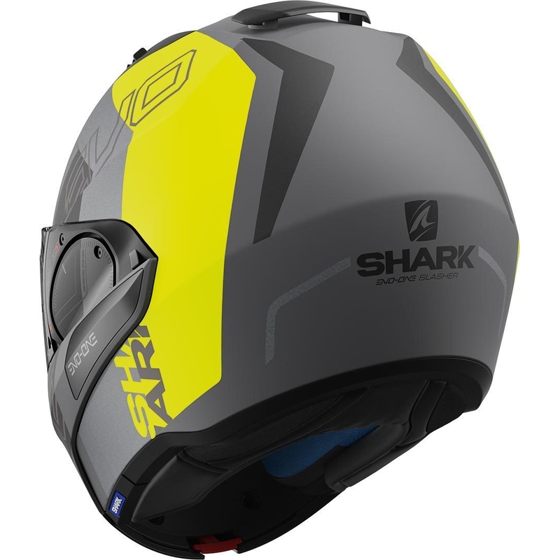 Překlápěcí přilba SHARK EVO-ONE 2 Slasher Mat stříbrno-černo-žlutá výprodej