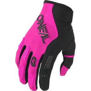 Naisten motocross-hanskat O´Neal Element Racewear musta-pinkki