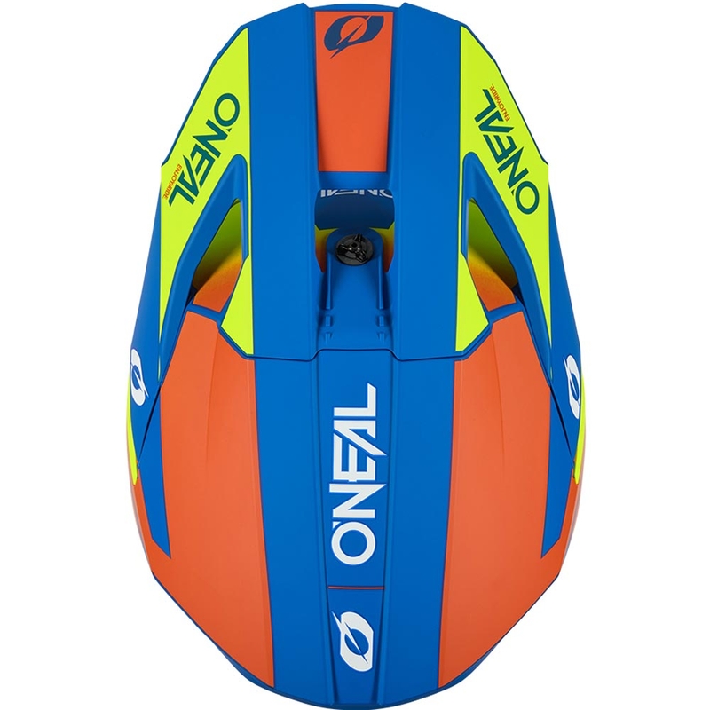 Lasten motocrossikypärä O'Neal 3SRS Solid matta sini-fluo keltainen