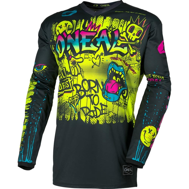 O'Neal Element Rancid Lasten Motocross-paita Musta-Neonkeltainen