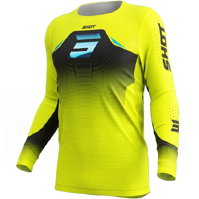 Motocross-paita Shot Aerolite Phase fluo keltainen
