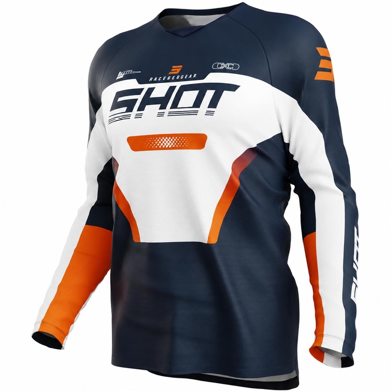 Shot Draw Struck Lasten Motocross-paita Sini-Oranssi