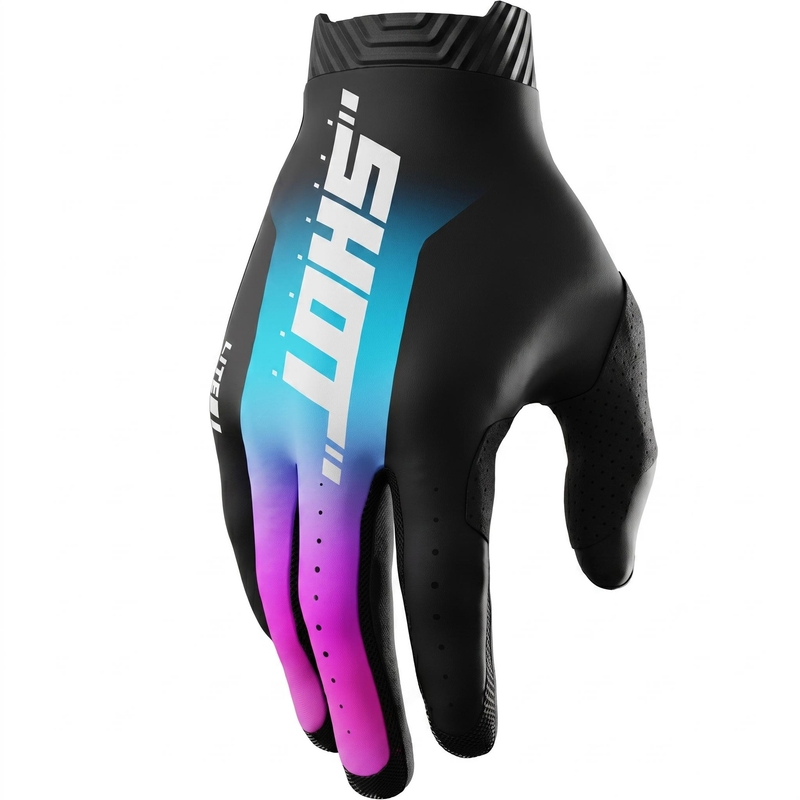 Shot Lite Skin motocross-hanskat sini-pinkki
