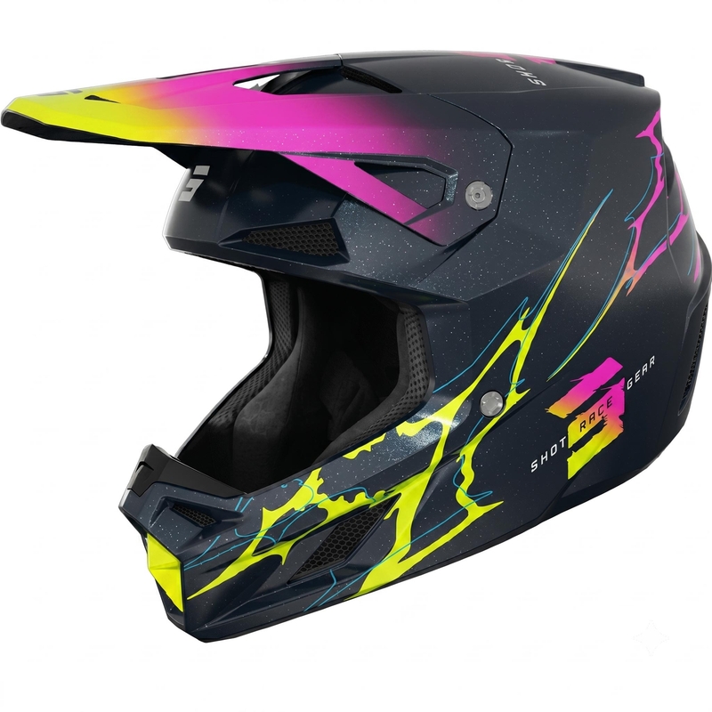 Motocross-kypärä Shot Speed Rac helmensininen
