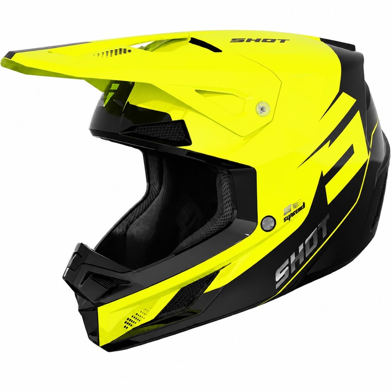 Motocross-kypärä Shot Speed S kiiltävä fluo keltainen
