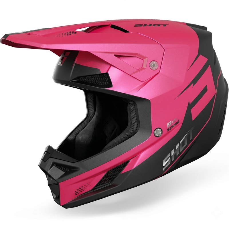 Motocross-kypärä Shot Speed S mattapinkki