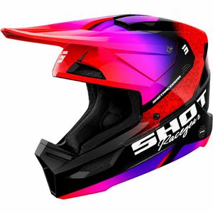 Shot Furious Stream Lasten Motocross Kypärä Kiiltävän Punainen