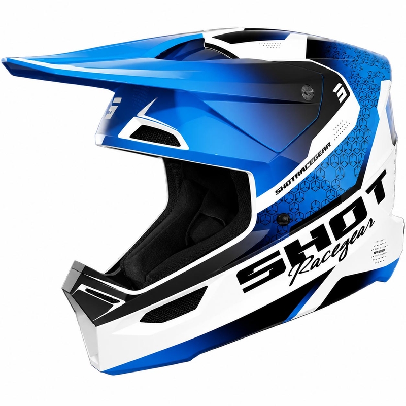 Shot Furious Stream Lasten Motocross Kypärä Kiiltävän Sininen
