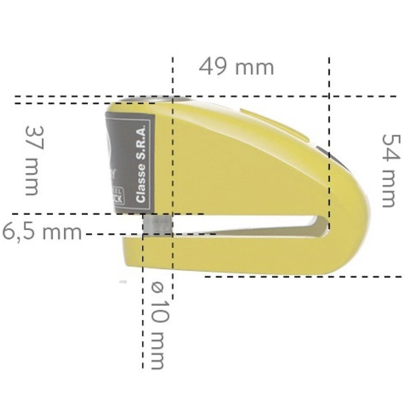 Jarrulevyn lukko Auvray B-Lock 10 hälytys 120 dB keltainen