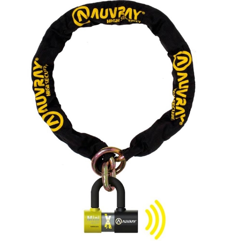 Auvray XTREM -ketjulukko moottoripyörälle XTREM Mini Alert U -lukolla, musta