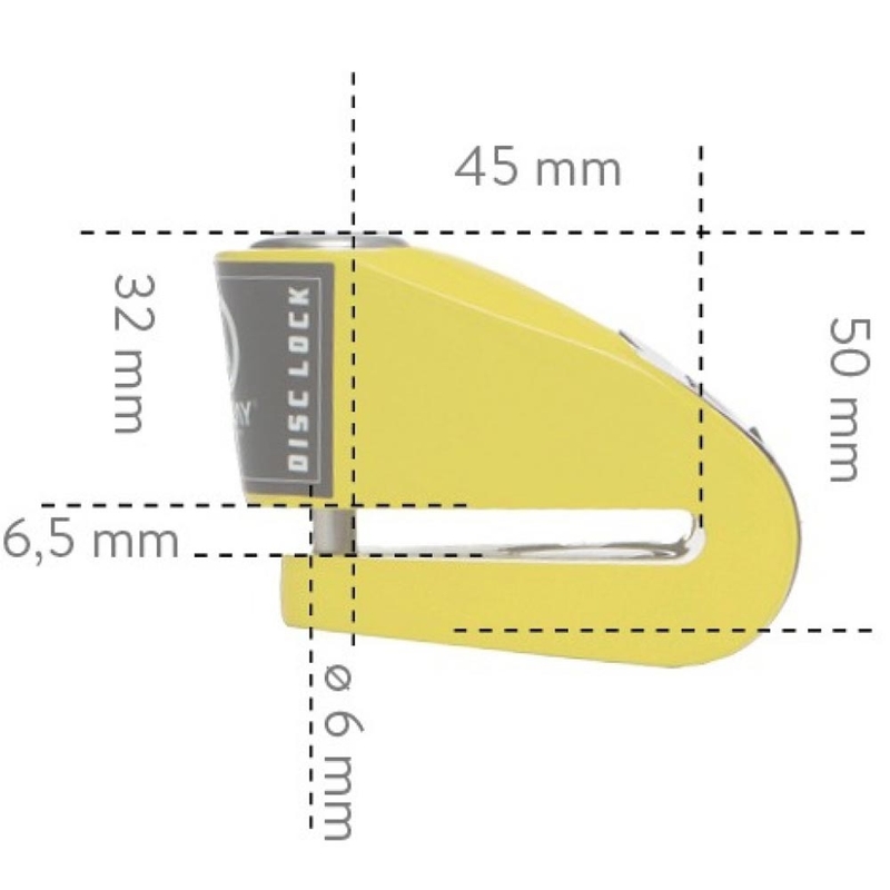 Auvray B-Lock 06 jarrulevylukko 120 dB hälytyksellä, keltainen