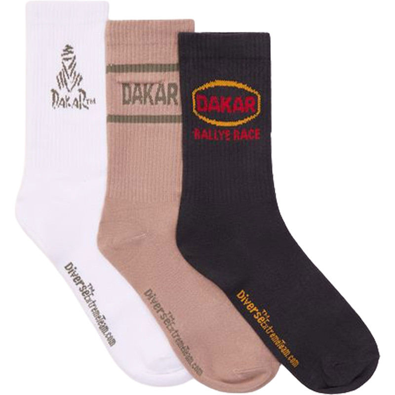 DAKAR Athlan 3Pack II -sukat, harmaanvalkoiset