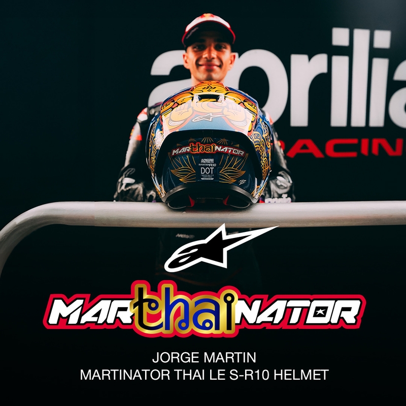 Kokokasvoinen moottoripyöräkypärä Alpinestars Supertech R10 Marthanator rajoitettu erä JORGE MARTIN sininen helmi kulta punainen