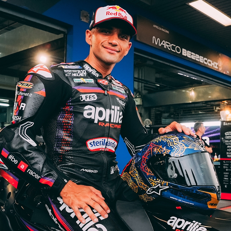 Kokokasvoinen moottoripyöräkypärä Alpinestars Supertech R10 Marthanator rajoitettu erä JORGE MARTIN sininen helmi kulta punainen