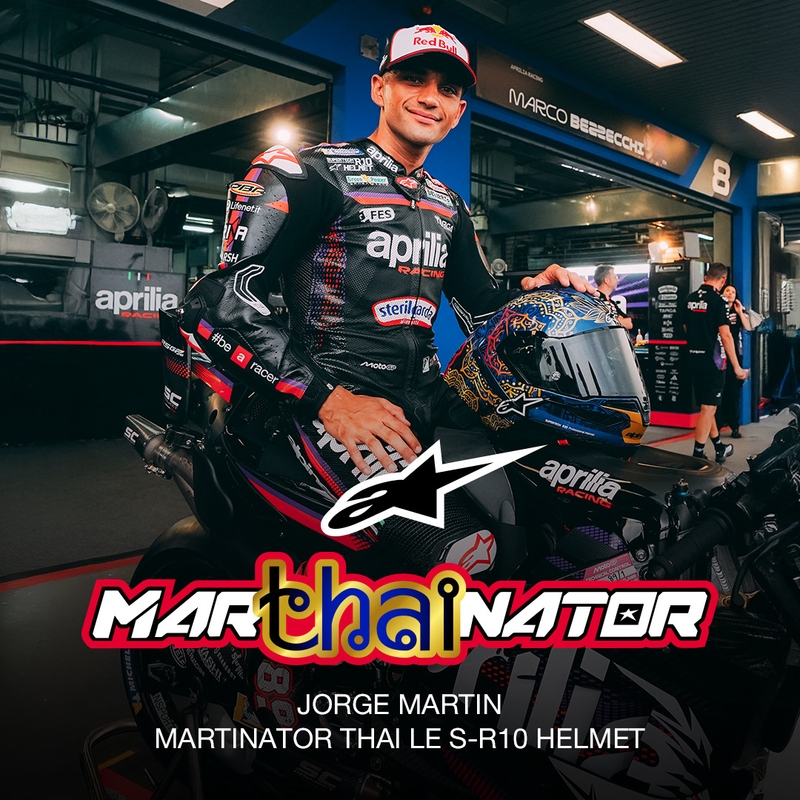 Kokokasvoinen moottoripyöräkypärä Alpinestars Supertech R10 Marthanator rajoitettu erä JORGE MARTIN sininen helmi kulta punainen