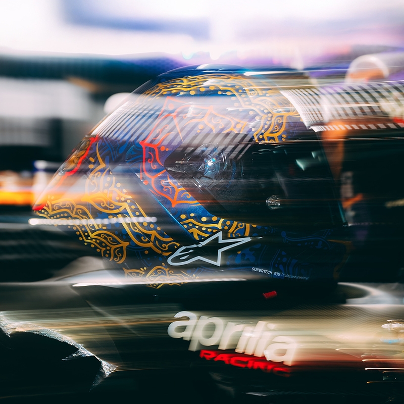 Kokokasvoinen moottoripyöräkypärä Alpinestars Supertech R10 Marthanator rajoitettu erä JORGE MARTIN sininen helmi kulta punainen