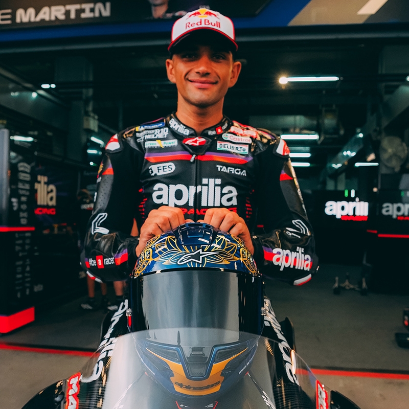 Kokokasvoinen moottoripyöräkypärä Alpinestars Supertech R10 Marthanator rajoitettu erä JORGE MARTIN sininen helmi kulta punainen